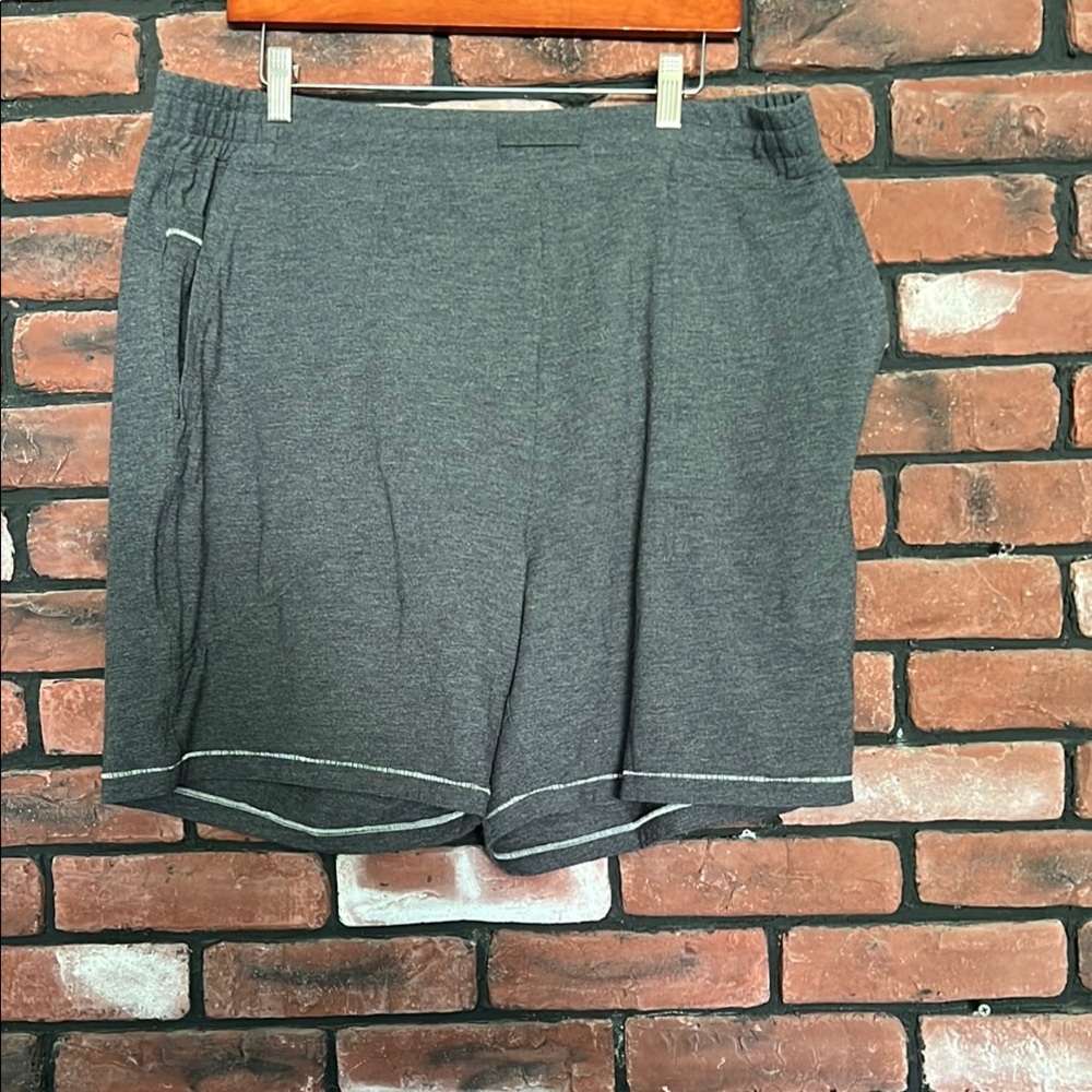 Lahgo Gray Athletic Shorts with Elastic Waistband and Relaxed Fit